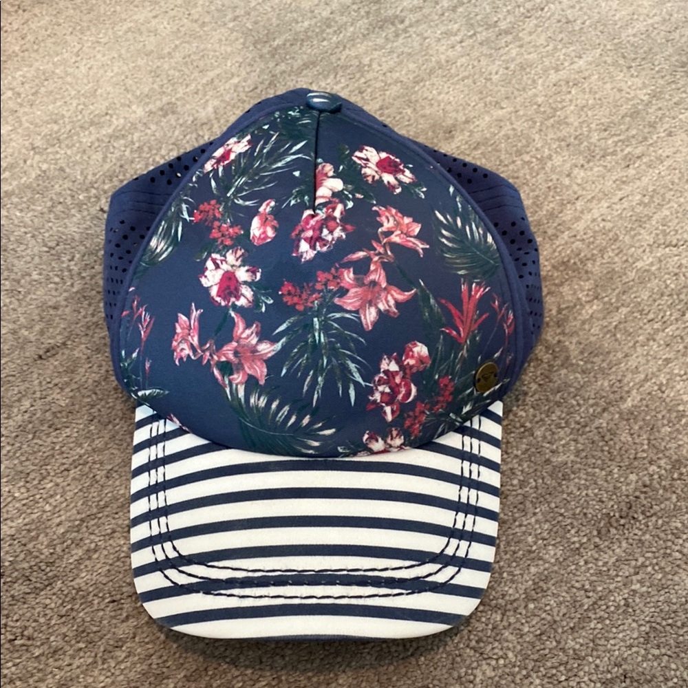 Floral and Striped Cap